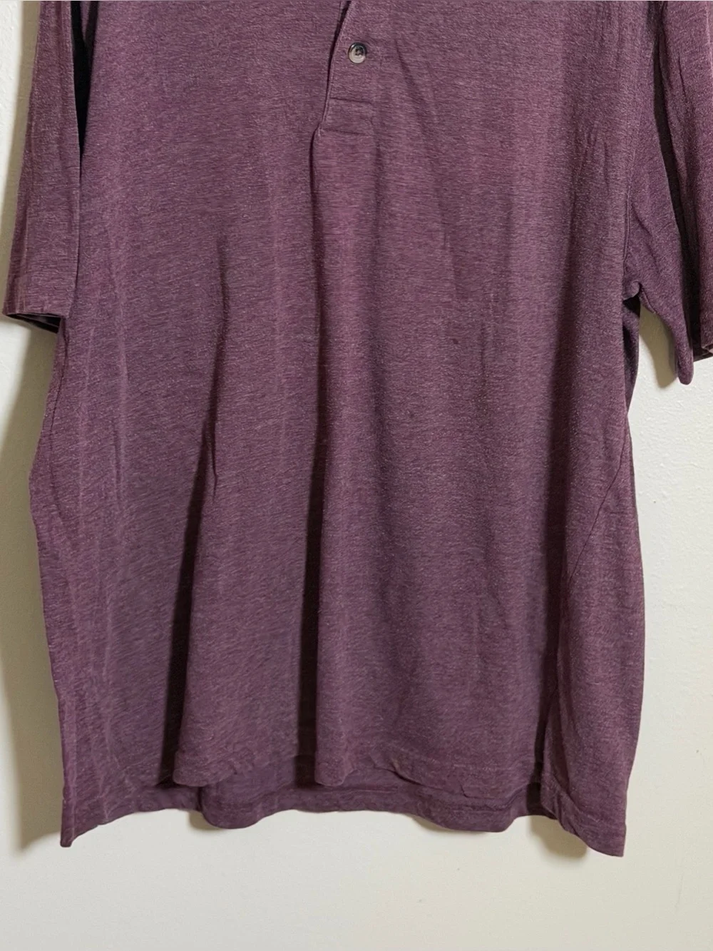Cactus Man Minimalist Henley Short Sleeve Shirt‎ Casual Purple Plum size XL